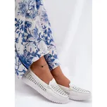 Kožené Dámské Mokasíny S Vzorováním Vinceza 88028 Barva: Bílá, Velikost: 38