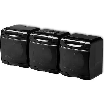 Elektrická zásuvka Trojzásuvka 250V/16A IP54, černá, Karlik