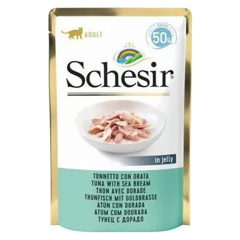 Krmivo pro kočku Schesir Cat kapsa Adult tuňák/pražma 50g