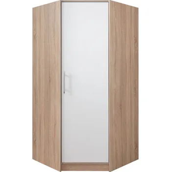 Šatní skříň Šatní rohová skříň SMART IV dub sonoma + bílý lux