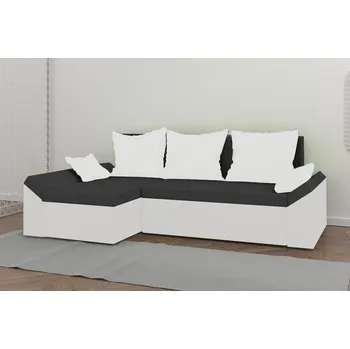 Sedací souprava Rohová rozkládací sedačka FLINT tmavěšedá-bílá