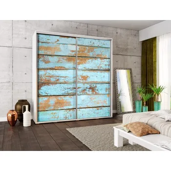 Šatní skříň Šatní skříň PENELOPA 205 Tyrkysové dřevo