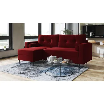 Sedací souprava Rohová rozkládací sedačka MARY červená - DREAM VELVET 202.10