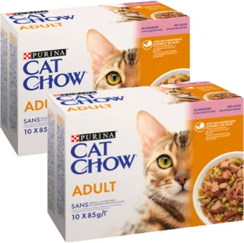 Krmivo pro kočku PURINA Cat Chow Krmivo pro dospělé kočky s lososem a zelenými fazolkami v želé 20x85g