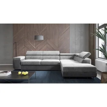 Sedací souprava Rohová rozkládací sedačka ALDI světlešedá-šedá - SAWANA 84 + SAWANA 21