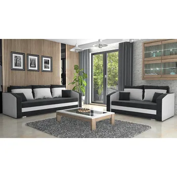 Sedací souprava Sedací souprava FABIO 3+2 černo-bílá Sedací soupravy 3+2