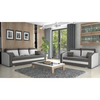 Sedací souprava Sedací souprava FABIO 3+2 tmavěšedá-bílá Sedací soupravy 3+2