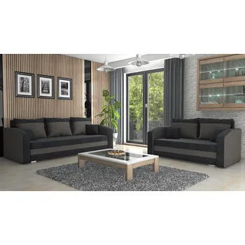 Sedací souprava Sedací souprava FABIO 3+2 černo-tmavěšedá Sedací soupravy 3+2