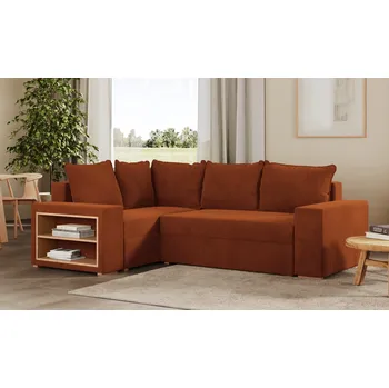 Sedací souprava Rohová rozkládací sedačka BARCELONA oranžová - CORD 205.11