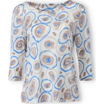 Dámská halenka Halenka s potiskem SPIRÁLA 3/4 rukáv 23007/24004 barva: béžová