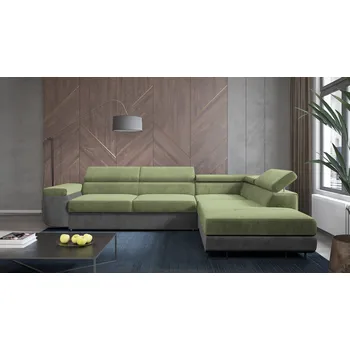 Sedací souprava Rohová rozkládací sedačka ALDI zelená-šedá - SAWANA 31 + SAWANA 21