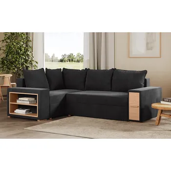 Sedací souprava Rohová rozkládací sedačka AVILA tmavěšedá - CORD 205.05