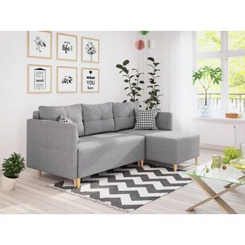 Sedací souprava Rohová rozkládací sedačka MALCOLM šedá - MALMO 90