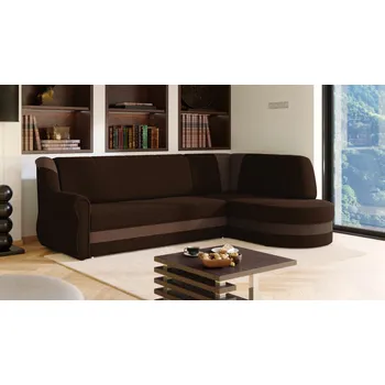 Sedací souprava Rohová rozkládací sedačka PRESTON tmavěhnědá-světlehnědá - SAWANA 16 + SAWANA 25