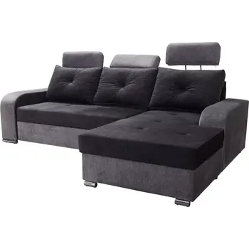 Sedací souprava Rohová sedací souprava KENZO, pravá, šedá/černá (Vogue 15/17)