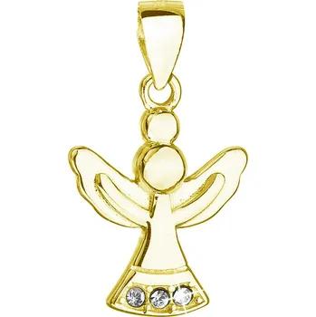 Přívěsek EVOLUTION GROUP CZ Pozlacený stříbrný přívěšek anděl se Swarovski krystaly - 32078.1