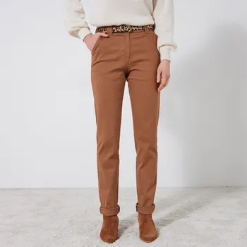 Dámské kalhoty Strečové chino kalhoty karamelová 50