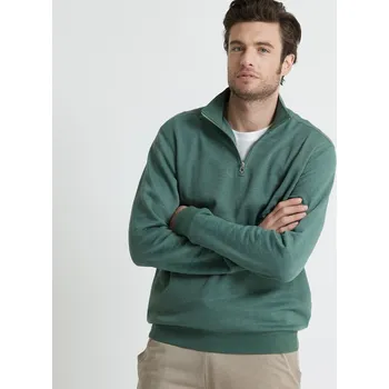 Pánská mikina Mikina se stojáčkem na zip tmavězelená 117/126 (XXL)