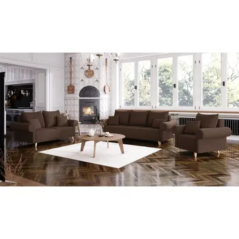 Sedací souprava Sedací souprava ESTELA 3+2+1 hnědá - CORD 205.18 Sedací soupravy 3+2+1