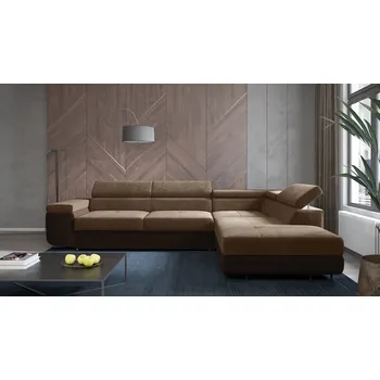 Sedací souprava Rohová rozkládací sedačka ALDI světlehnědá-tmavěhnědá - SAWANA 25 + SAWANA 16