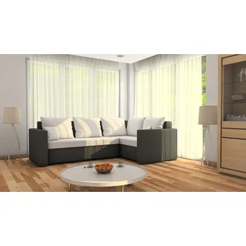 Sedací souprava Rohová rozkládací sedačka CANTON bílo-tmavěšedá