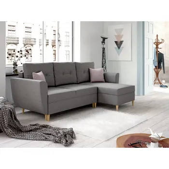 Sedací souprava Rohová rozkládací sedačka SELMA tmavěšedá - MALMO 95 + MALMO 61