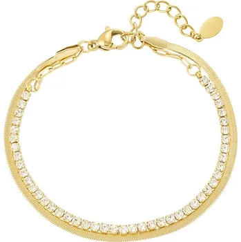 Náramek ORNAMENTI Pozlacený náramek Double Snake gold