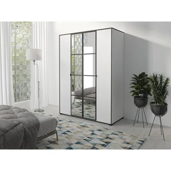 Šatní skříň Šatní skříň OSLIN I 150 cm bíla + černá