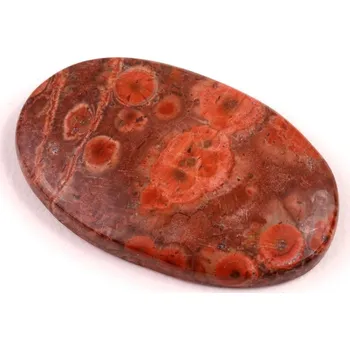 Korálek Kabošon Poppy Hill Jasper č.4371 (38x24x6mm)