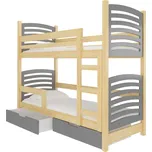 Dřevěná patrová postel Osuna adrk barevné provedení: borovice_šedá