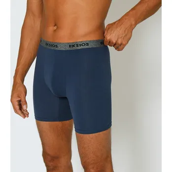 Pánské spodní prádlo Sada 2 dlouhých boxerek s pružným pasem černá+modrošedá 109/116