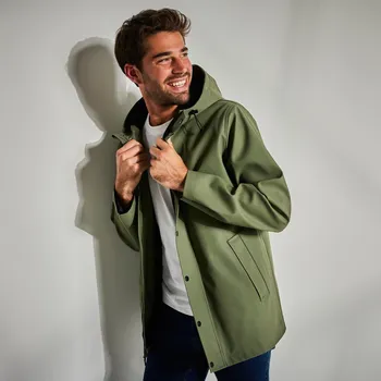 Pánská móda Nepromokavá bunda z recyklovaného polyesteru khaki 60/62