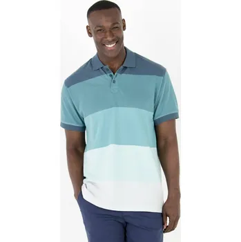 Pruhované polo tričko s krátkými rukávy zelená mořská 97/106