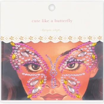 Karnevalový doplněk KONGES SLOJD Kamínky na obličej - BUTTERFLY