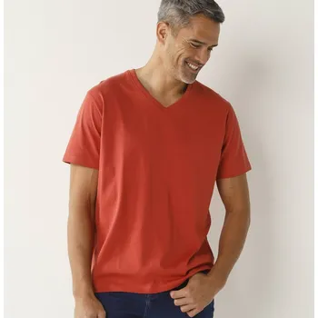 Pánské tričko Tričko s výstřihem do V a krátkými rukávy oranžová 87/96