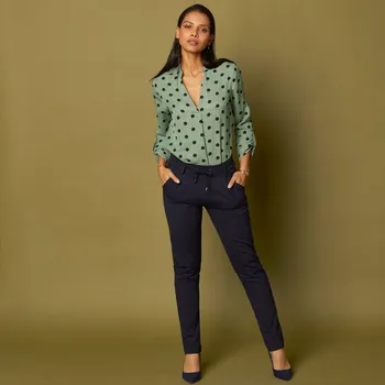 Dámské kalhoty Chino kalhoty z úpletu Milano nám.modrá 42