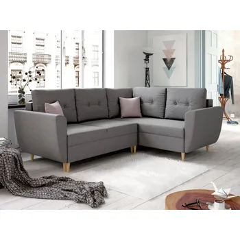 Sedací souprava Rohová rozkládací sedačka LARSA tmavěšedá - MALMO 95 + MALMO 61