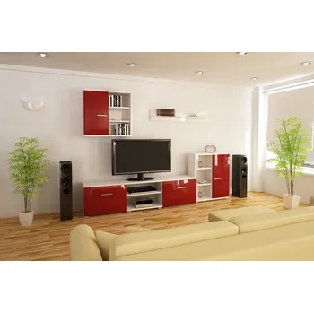 Obývací stěna Obývací sestava FIGO B - Bordó lesk