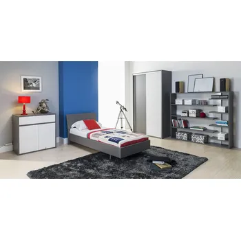 Dětský pokoj Sestava ZONDA 2 šedá / bílý lesk