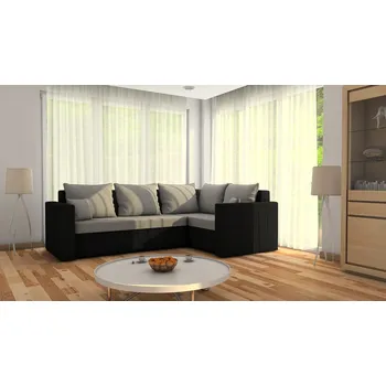 Sedací souprava Rohová rozkládací sedačka CANTON tmavěšedá-černá