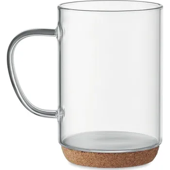 Skleněný hrnek s korkovým dnem - 01-MO6470-22