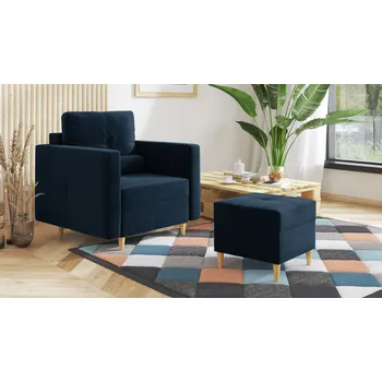 Křeslo Křeslo RUNE modré - DREAM VELVET 202.24