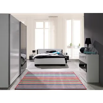 Ložnicová sestava Ložnice LUX bílá / černý lesk