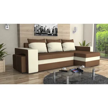 Sedací souprava Rohová sedací souprava EDISON světlehnědá-béžová