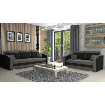 Sedací souprava Sedací souprava FABIO 3+2 tmavěšedá-černá Sedací soupravy 3+2