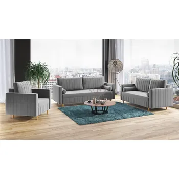 Sedací souprava Sedací souprava FIORELLO 3+2+1 světlešedá - DREAM VELVET 202.17 Sedací soupravy 3+2+1