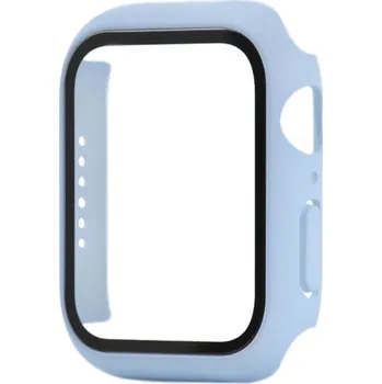 Pouzdro na mobilní telefon Ochranné pouzdro s tvrzeným sklem pro Apple Watch 45mm - modré