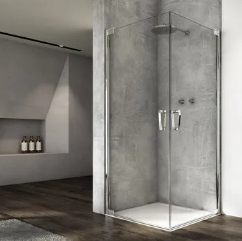 Ronal CADURA CA1C G+D sprchový kout čtvercový 100x100 cm Profil: Bílá, Sklo: Hladké čiré