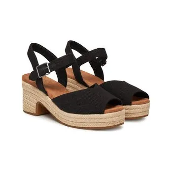 Dámské baleríny Espadrilky Toms Isla Peep Toe 10021982 Černá 38