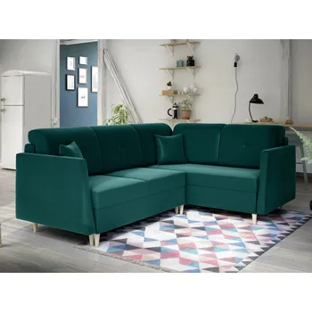 Sedací souprava Rohová rozkládací sedačka KARI modrozelená - MONOLITH 37